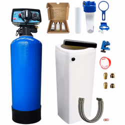 Adoucisseur d'eau bi bloc 25L Fleck 5600 complet prêt à l'emploi Adoucisseur d'eau bi-bloc 25 litres de résine échangeuse d'i ...