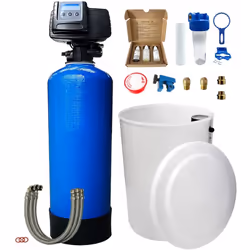 Adoucisseur d'eau bi bloc Fleck 5600 SXT complet - 50L Adoucisseur d'eau bi-bloc 50 litres de résine échangeuse d'ions et équ ...