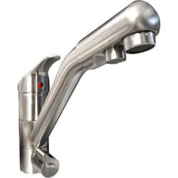 Quadro - Robinet De Cuisine Mitigeur 3 Voies Dauphin Acier Inox Brossé