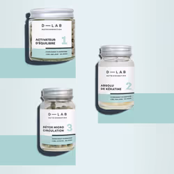 D-LAB Nutricosmetics Masse Capillaire Programme Complet 28 Jours, Gélule, Vitamine B2, Vitamine B6, Vitamine C, Vitamine D3, ...