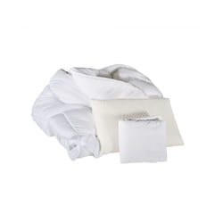 Olympe Literie 140x190 - 140x200 = 2 Oreillers + 1 Couette 200x200 + 1 Protège matelas 140x190 extensible