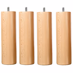 Donnez un style à la fois sobre et chic à votre sommier avec les pieds de lit cylindriques en bois. En plus d'assurer une bon ...