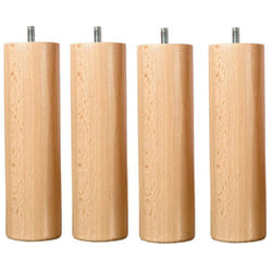 Les Tendances - bellecour literie Jeu de pieds de lit cylindriques en bois Hauteur 15 cm (lot de 4)
