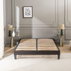Olympe Literie - Sommier à lattes en bois KIT15 200x200 cm Coloris Gris anthracite Livré en kit