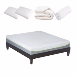 OLYMPE LITERIE - Pack Prêt à dormir ANTHEA 180x200 cm - Matelas Mémoire de forme + Sommier + Accessoires