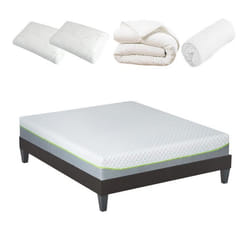 OLYMPE LITERIE - Pack Prêt à dormir ANTHEA 180x200 cm - Matelas Mémoire de forme + Sommier + Accessoires