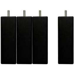 Les Tendances - bellecour literie Jeu de pieds de lit carrés en bois Noirs Hauteur 15 cm (lot de 4)