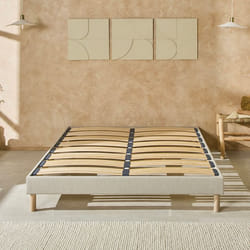 Nuit De Coton Sommier À Lattes En Bois Lino 140x190 Cm Coloris Beige Livré En Kit