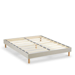 Nuit De Coton Sommier À Lattes En Bois Lino 180x200 Cm Coloris Beige Livré En Kit