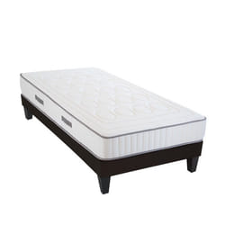 Ensemble Cristal 90x190 cm Matelas Mousse + Sommier Bois