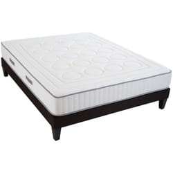 Ensemble cristal 140x200 cm Matelas Mémoire de forme + Sommier Bois - Olympe Literie