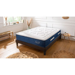 Ensemble Matelas Dolce Vita Ressorts ensachés Accueil mémoire et sommier en kit - 90 x 190 cm