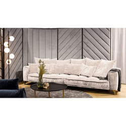 Canapé Velours droit Beige Altamo - 4 Places - Beige