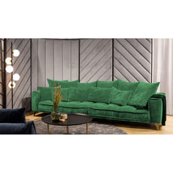 Canapé Velours droit Vert Altamo - 4 Places - Vert