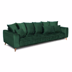 Canapé Velours droit Vert Altamo - 4 Places - Vert