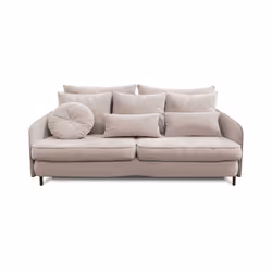 Canapé Velours Droit Beige Tremezzo - 3 Places