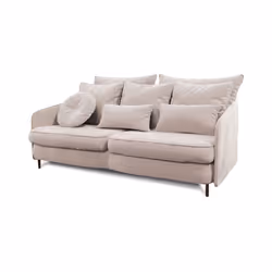 Canapé Velours Droit Beige Tremezzo - 3 Places
