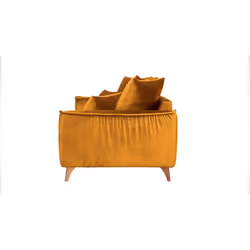 Canapé Velours Droit Jaune Altamo - 2 Places - Jaune - Vue supplémentaire 4