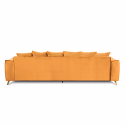 Canapé Velours Droit Jaune Altamo - 4 Places - Jaune - Vue supplémentaire 4