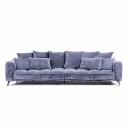 Canapé Tissu Droit Bleu Altamo - 4 Places - Bleu