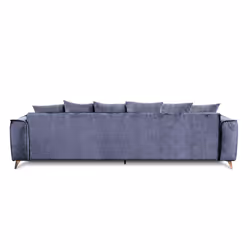 Canapé Tissu Droit Bleu Altamo - 4 Places - Bleu