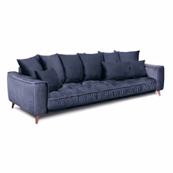 Canapé Tissu Droit Bleu Altamo - 4 Places - Bleu - Vue supplémentaire 4