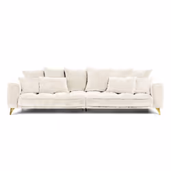 Canapé Tissu Droit Beige Altamo - 4 Places