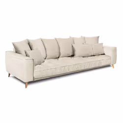 Canapé Tissu Droit Beige Altamo - 4 Places