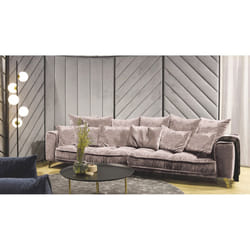 Canapé Tissu Droit Taupe Altamo - 4 Places - Taupe