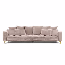Canapé Tissu Droit Taupe Altamo - 4 Places - Taupe