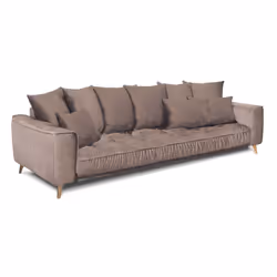 Canapé Tissu Droit Taupe Altamo - 4 Places - Taupe
