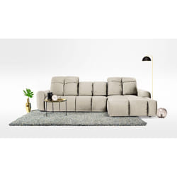 Canapé Tissu Angle droit Beige Anacapri - 3 Places - Beige