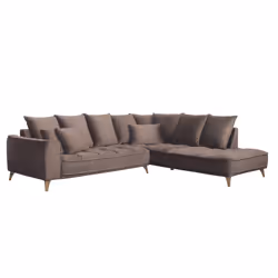 Canapé Tissu Angle Droit Taupe Altamo - 4 Places