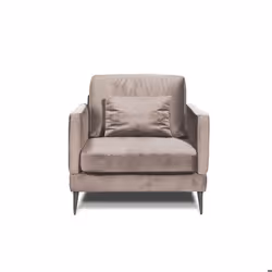 Fauteuil Splendido Velours Beige - 1 Place