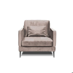 Fauteuil Splendido Velours Beige - 1 Place