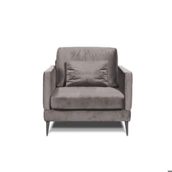 Fauteuil Splendido Velours Gris clair - 1 Place