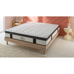 Maison Aubertin - Ensemble Matelas Altesse Mousse Accueil Mémoire - 26 cm et Sommier Kit Bois - 140 x 190 cm