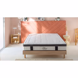 Maison Aubertin - Ensemble Matelas Altesse Mousse Accueil Mémoire - 26 cm et Sommier Kit Bois - 140 x 190 cm
