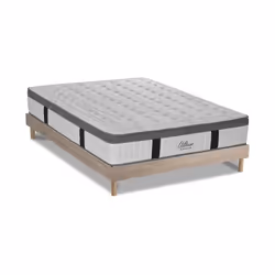 Maison Aubertin - Ensemble Matelas Altesse Mousse Accueil Mémoire - 26 cm et Sommier Kit Bois - 140 x 190 cm