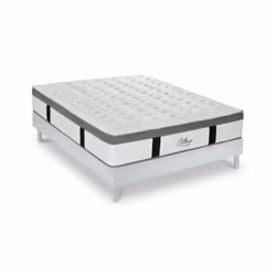 Ensemble Matelas Altesse Mousse Accueil Mémoire - 26 cm et Kit Bois Blanc - 140 x 190 cm