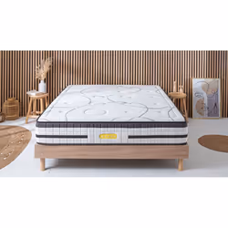 Ensemble sommier bois et Matelas Concorde Ressorts ensachés Accueil mémoire - 26cm - 90x190cm