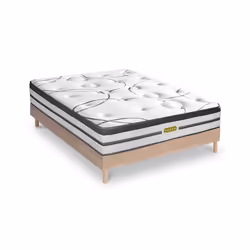 Ensemble sommier bois et Matelas Concorde Ressorts ensachés Accueil mémoire - 26cm - 90x190cm
