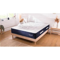 Maison Aubertin - Ensemble Matelas Dolce Vita Ressorts ensachés Accueil mémoire 28cm et Sommier Kit Bois 140x200cm