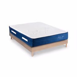 Maison Aubertin - Ensemble Matelas Dolce Vita Ressorts ensachés Accueil mémoire 28cm et Sommier Kit Bois 160x200cm