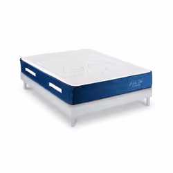 Maison Aubertin - Ensemble Matelas Dolce Vita Ressorts ensachés Accueil mémoire 28cm et Sommier Bois Blanc 160x200cm