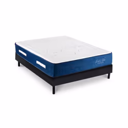 Ensemble Matelas Dolce Vita Ressorts ensachés Accueil mémoire 28cm et Sommier Bois Noir 140x190cm