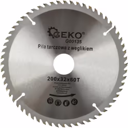 Lame de scie circulaire TCT pour bois. CARACTÉRISTIQUES : Lame de scie circulaire en acier de haute qualité GEKO avec dents e ...