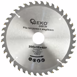 Lame de scie circulaire TCT pour bois. CARACTÉRISTIQUES : Lame de scie circulaire en acier de haute qualité GEKO avec dents e ...