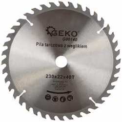 Lame de scie circulaire TCT pour bois. CARACTÉRISTIQUES : Lame de scie circulaire en acier de haute qualité GEKO avec dents e ...