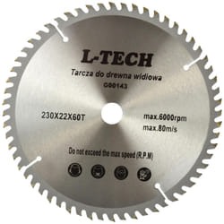 Geko - Lame de scie circulaire tct pour bois Ø230x22 60 dents